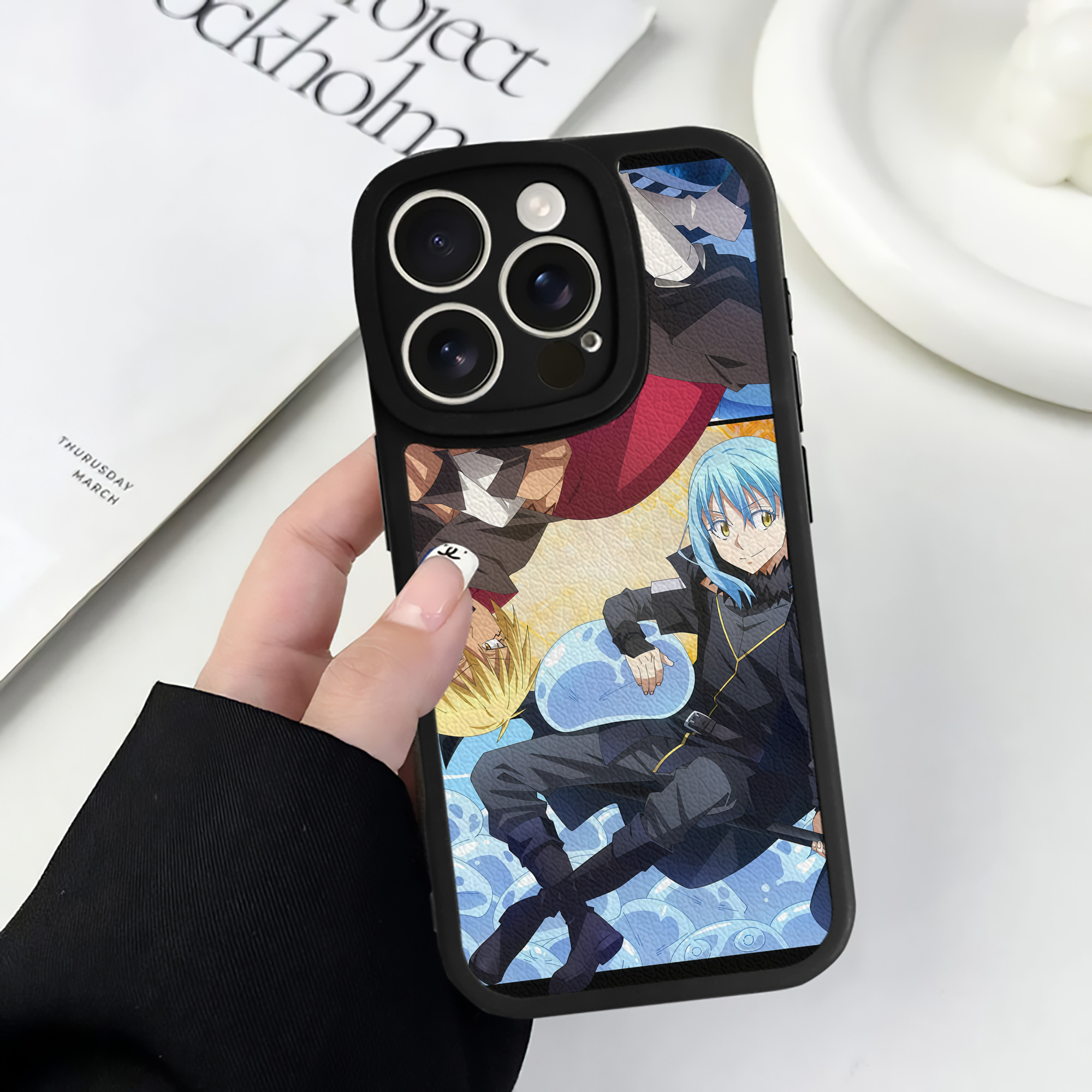 （画像用） 転スラ Regarding Reincarnated to Slime 【iPhone 16シリーズ対応】シリコンスマホケース（レザー調） 材質：シリコン